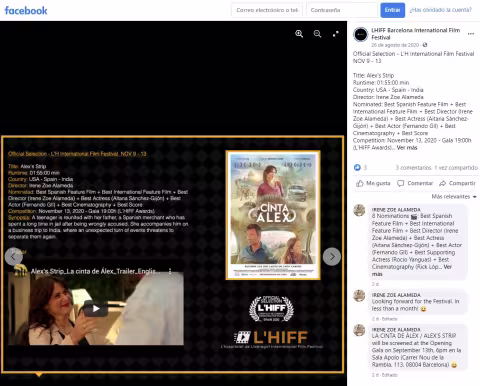 Facebook. Barcelona International Film Festival