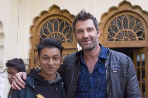 "End of Shooting". Krishna Singh Bisht and Fernando Gil. Alsisar, Rajasthan