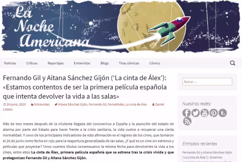 Fernando Gil and Aitana Sánchez Gijón ('Alex's Strip'): "We are happy to be the first Spanish film to try to bring life back to theatres"