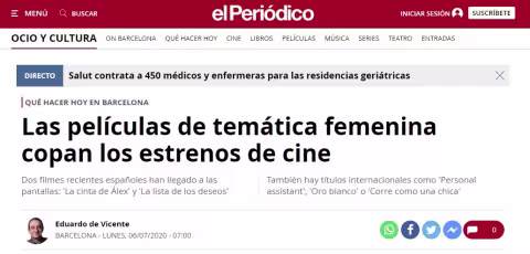 What to do in Barcelona today. Female-themed films take over theaters