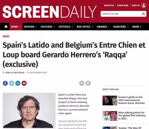 Spain’s Latido and Belgium’s Entre Chien et Loup board Gerardo Herrero’s ‘Raqqa’ (exclusive)