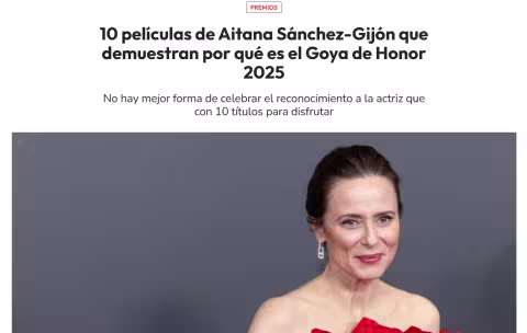 10 films by Aitana Sánchez-Gijón that show why she is the 2025 Goya Honorary
