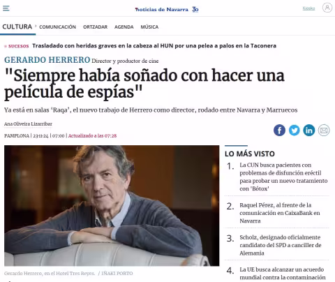 Gerardo Herrero: 'I've always dreamed of making a spy movie'