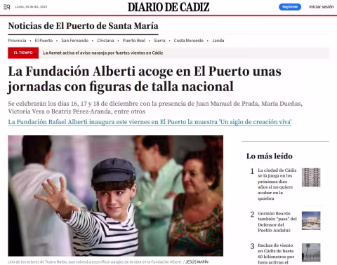 The Alberti Foundation hosts a conference in El Puerto with figures of national stature