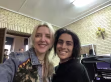 The writer with member of the cast Fariba Sheikhan
